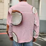 Pink Coconut Pattern Print Men's Shirt Jacket