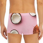 Pink Coconut Pattern Print Men's Short Boxer Briefs