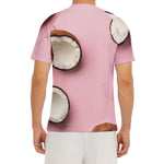 Pink Coconut Pattern Print Men's Short Sleeve Rash Guard