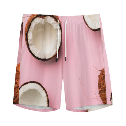 Pink Coconut Pattern Print Men's Sports Shorts