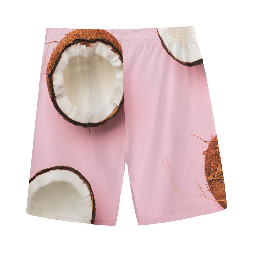 Pink Coconut Pattern Print Men's Sports Shorts