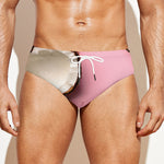 Pink Coconut Pattern Print Men's Swim Briefs