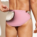 Pink Coconut Pattern Print Men's Swim Briefs