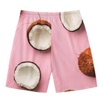 Pink Coconut Pattern Print Men's Swim Trunks