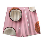 Pink Coconut Pattern Print Mesh Shorts