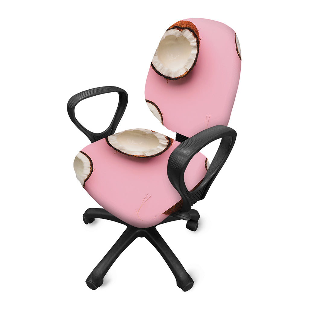 Pink Coconut Pattern Print Office Chair Cover