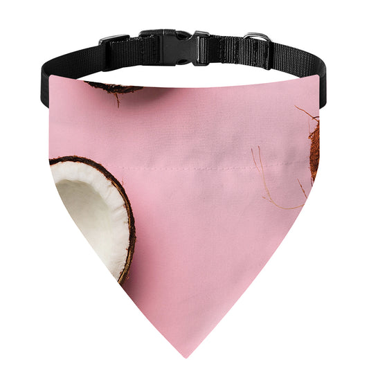 Pink Coconut Pattern Print Over The Collar Dog Bandana