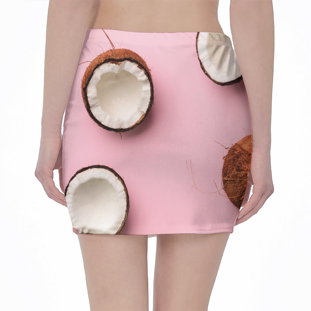 Pink Coconut Pattern Print Pencil Mini Skirt
