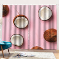 Pink Coconut Pattern Print Pencil Pleat Curtains