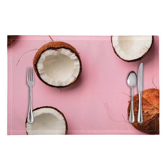 Pink Coconut Pattern Print Placemat