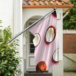 Pink Coconut Pattern Print Polyester Flag