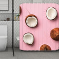 Pink Coconut Pattern Print Polyester Shower Curtain