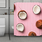 Pink Coconut Pattern Print Polyester Shower Curtain