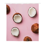 Pink Coconut Pattern Print Polyester Shower Curtain