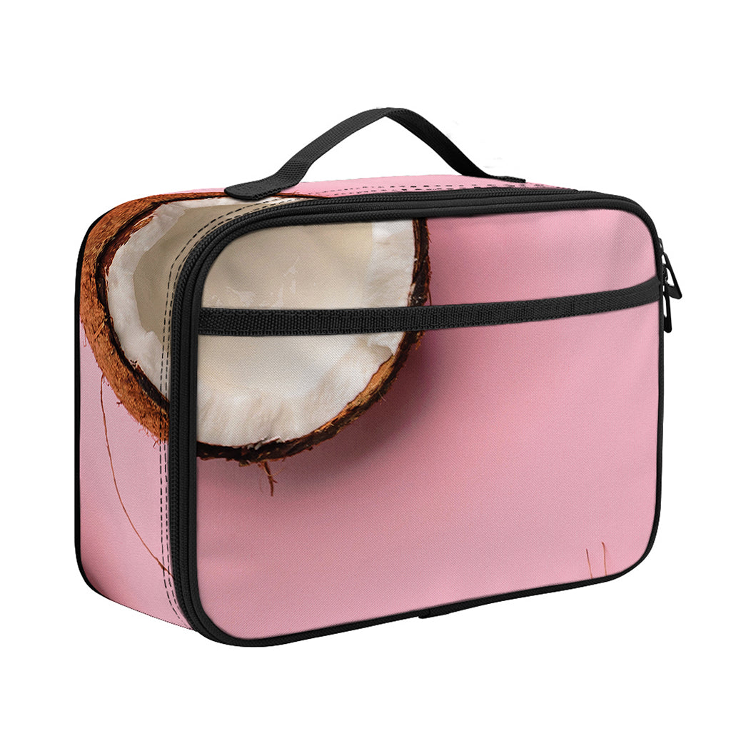 Pink Coconut Pattern Print Portable Lunch Bag