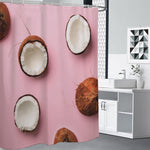 Pink Coconut Pattern Print Premium Shower Curtain
