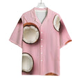 Pink Coconut Pattern Print Rayon Hawaiian Shirt
