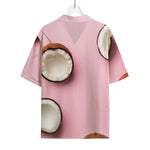 Pink Coconut Pattern Print Rayon Hawaiian Shirt