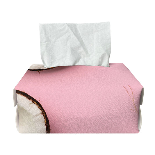 Pink Coconut Pattern Print Rectangle Tissue Box Cover