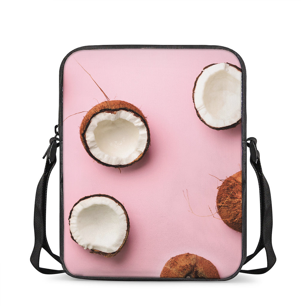 Pink Coconut Pattern Print Rectangular Crossbody Bag