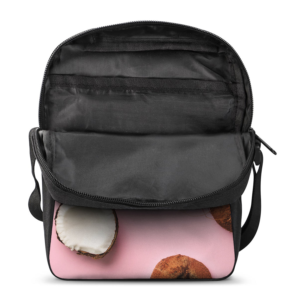 Pink Coconut Pattern Print Rectangular Crossbody Bag