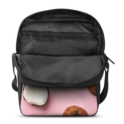 Pink Coconut Pattern Print Rectangular Crossbody Bag