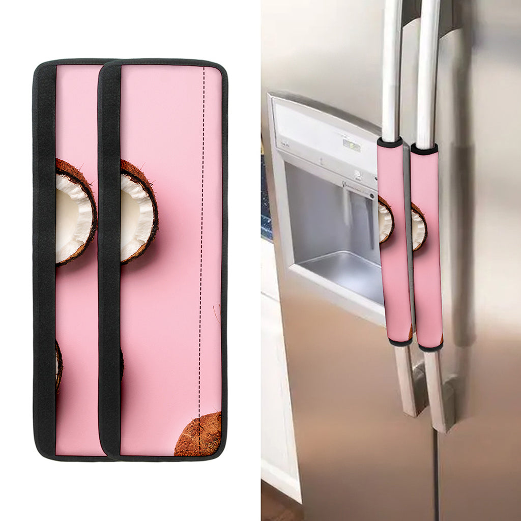 Pink Coconut Pattern Print Refrigerator Handle Covers