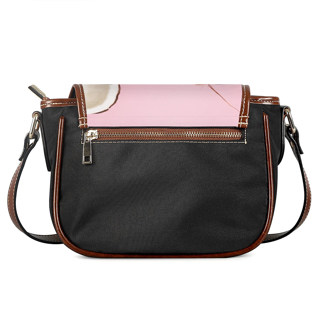 Pink Coconut Pattern Print Saddle Bag