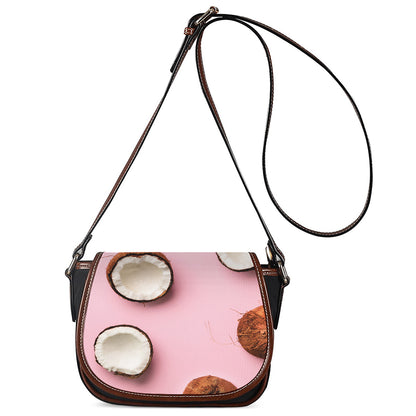 Pink Coconut Pattern Print Saddle Bag