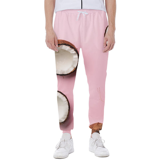 Pink Coconut Pattern Print Scuba Joggers