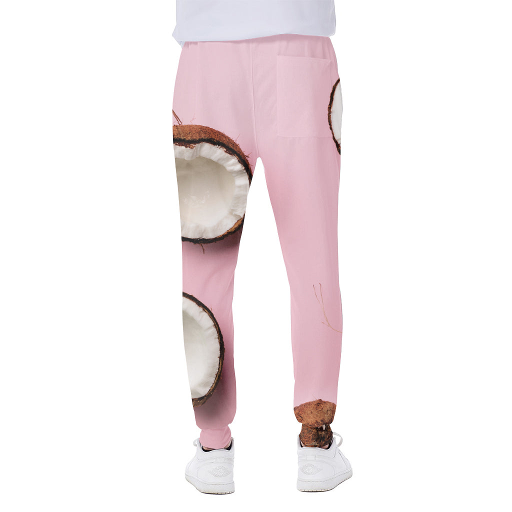Pink Coconut Pattern Print Scuba Joggers
