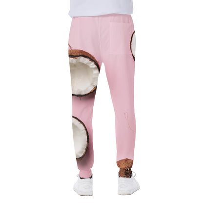 Pink Coconut Pattern Print Scuba Joggers