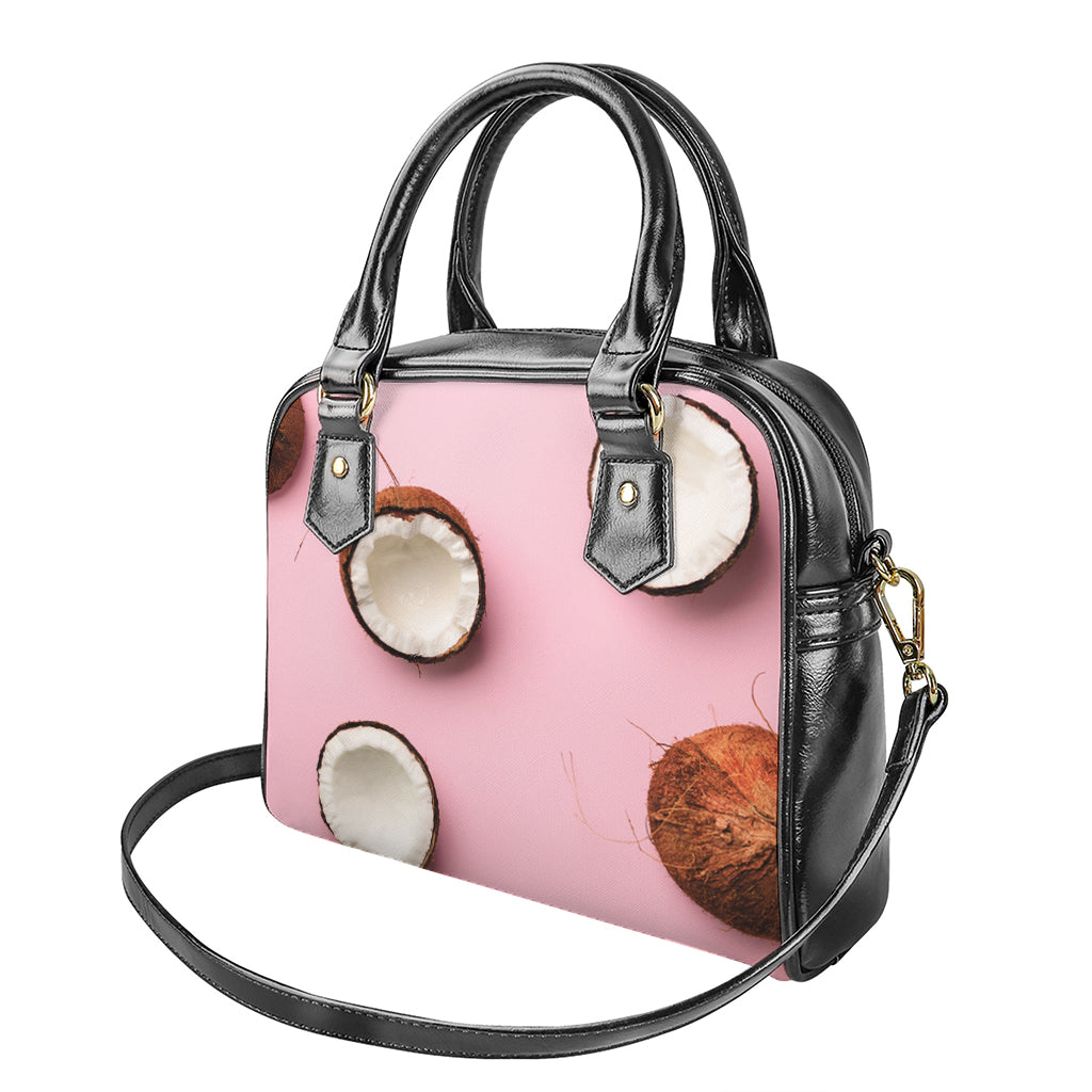 Pink Coconut Pattern Print Shoulder Handbag