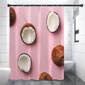 Pink Coconut Pattern Print Shower Curtain