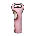Pink Coconut Pattern Print Single Neoprene Wine Tote