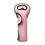 Pink Coconut Pattern Print Single Neoprene Wine Tote