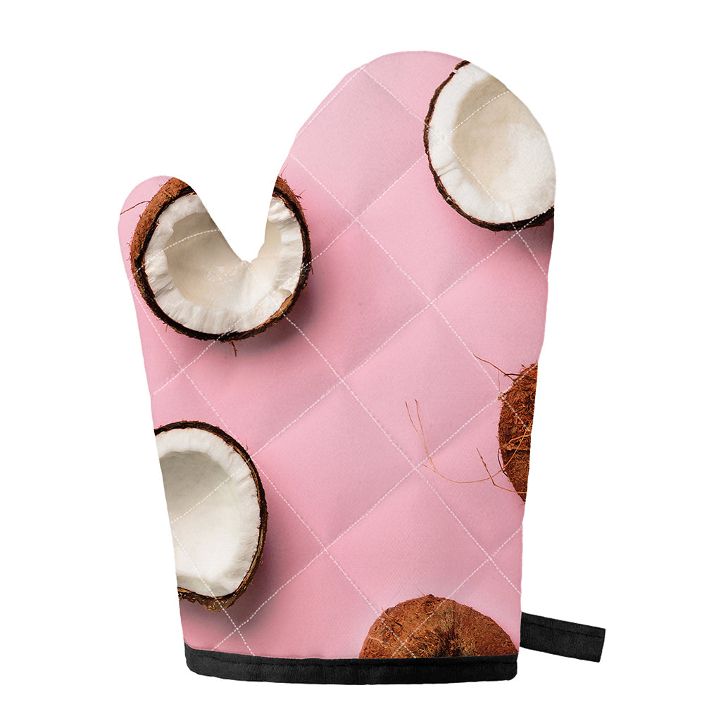Pink Coconut Pattern Print Single Oven Mitt