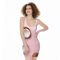 Pink Coconut Pattern Print Sleeveless Bodycon Dress