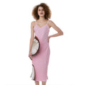 Pink Coconut Pattern Print Slim Fit Midi Cami Dress