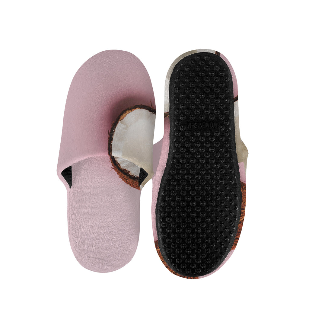 Pink Coconut Pattern Print Slippers
