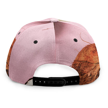 Pink Coconut Pattern Print Snapback Cap