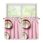 Pink Coconut Pattern Print Tier Curtains