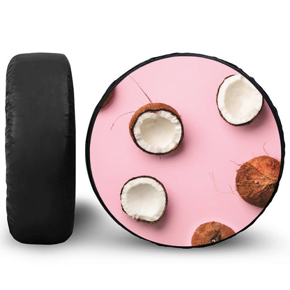 Pink Coconut Pattern Print Tire Cover