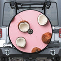 Pink Coconut Pattern Print Tire Cover With Camera Hole