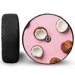 Pink Coconut Pattern Print Tire Cover With Camera Hole