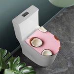 Pink Coconut Pattern Print Toilet Lid Cover