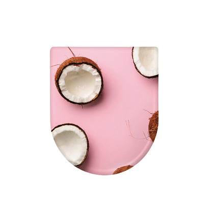 Pink Coconut Pattern Print Toilet Lid Cover