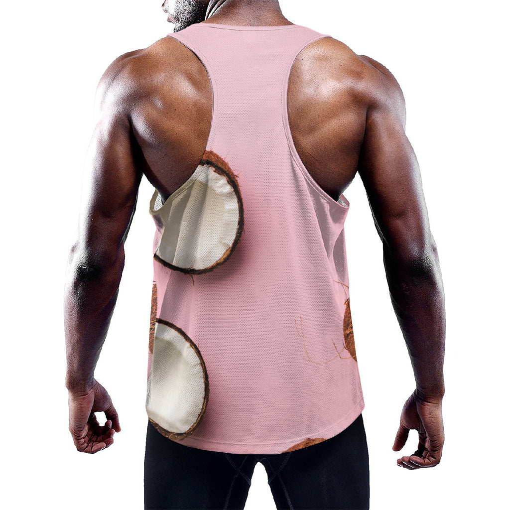 Pink Coconut Pattern Print Training Tank Top
