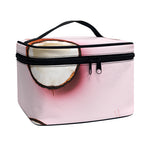 Pink Coconut Pattern Print Travel Makeup Bag