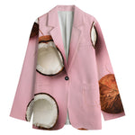 Pink Coconut Pattern Print Women's Blazer